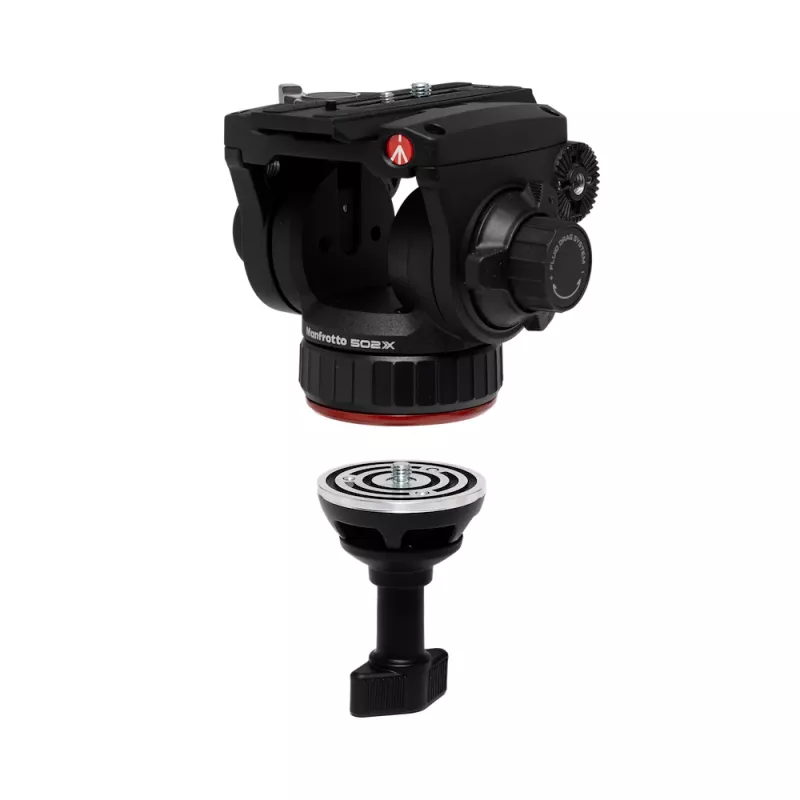 Manfrotto 520BALLSHX semiesfera de 75 mm con mango corto para nivelar el trípode