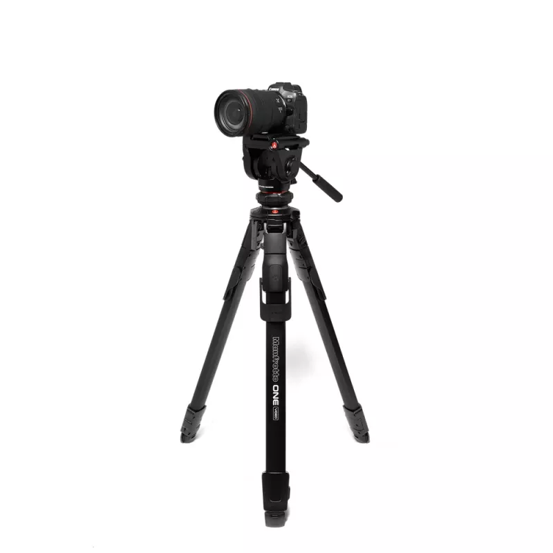 Manfrotto MKONEVA-500X trípode híbrido foto-vídeo con rótula fluida, patas de aluminio de 5 secciones, cierres de palanca, columna rápida, bolsa de transporte