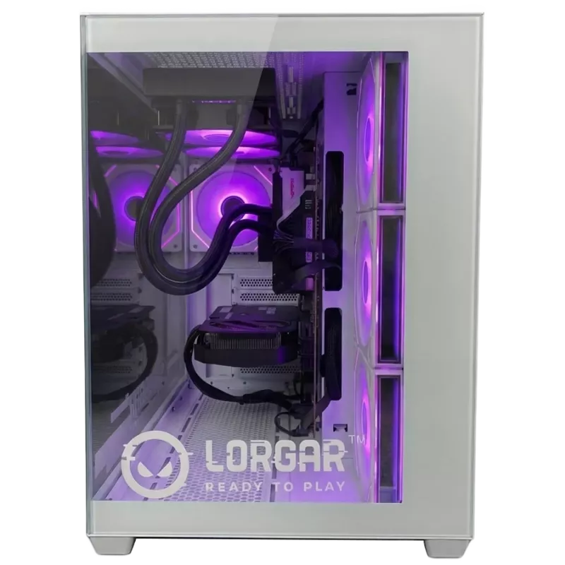 LORGAR ADVANCED A201 PC gaming - AMD Ryzen 5 7500F, GeForce RTX 5060 Ti 16GB, 32GB DDR5, 1TB NVMe SSD, fuente de alimentación 750W, blanco