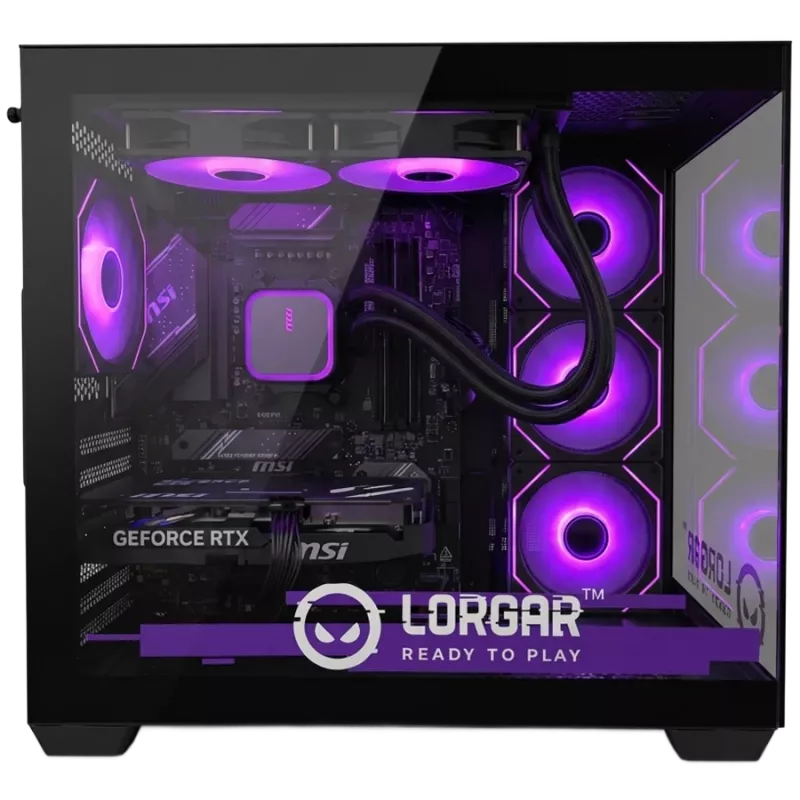 LORGAR ADVANCED A201 PC gaming - AMD Ryzen 5 7500F, GeForce RTX 5060 Ti 16GB, 32GB DDR5 6400MHz, 1TB NVMe SSD, fuente de alimentación 750W, AIO 240mm, negro