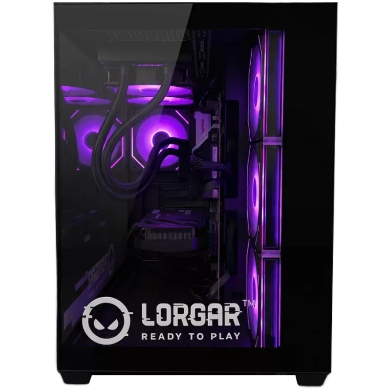 LORGAR ADVANCED A201 PC gaming - AMD Ryzen 5 7500F, GeForce RTX 5060 Ti 16GB, 32GB DDR5 6400MHz, 1TB NVMe SSD, fuente de alimentación 750W, AIO 240mm, negro