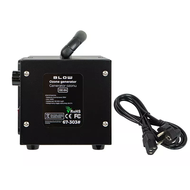 Generador de ozono Blow OZ-04, 60.000 mg/h, 140 W, Negro
