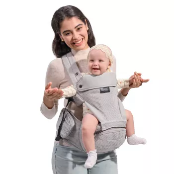 Momcozy Air Mesh portabebés con asiento de cadera, gris