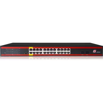 GETFORT GF-124-24PG-2S-400 Switch Gigabit PoE+ de 24 puertos con 2 uplinks SFP, presupuesto 400W, Montaje en rack