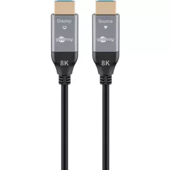 GOOBAY Cable HDMI Optical Hybrid Ultra High-Speed (AOC) 8K / 60Hz - 20m, 48 Gbit/s, Negro/Gris