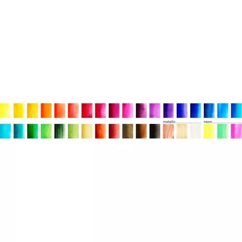 Faber-Castell Creative Studio Set de acuarelas, 36 colores en pastillas sólidas con pincel y esponja, paleta de mezcla en la tapa, Student Grade, transparente, recargable, caja de plástico portátil