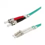 VALUE 21.99.8725 Cable de conexión de fibra óptica, LC a ST, multimodo OM3 50/125 µm, 5 m, turquesa