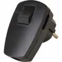 Clavija de seguridad de plástico Kopp con interruptor basculante, negro, 16 A, 250 V, 3 x 1,5 mm²
