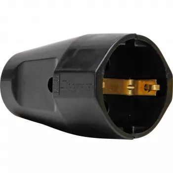 Conector hembra Schuko de plástico Kopp para 3 x 1,5 mm², negro