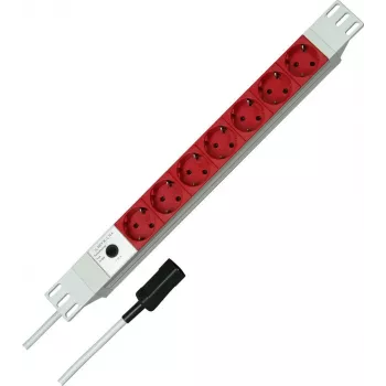 Regleta de enchufes PDU Kopp de aluminio de 7 tomas para rack de 19