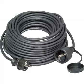 Alargador de goma para trabajos pesados KOPP ELEKTROTECHNIK 25 m, Schuko, H07RN-F, IP44, 16 A, negro