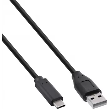 Cable USB 2.0 InLine®, USB-C a conector macho A, negro, 2 m, pack de 80 (a granel)
