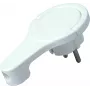 Clavija plana Schuko de plástico HEINRICH KOPP, acodada, para 3x1,5 mm², blanco ártico