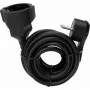 Kopp Cable alargador de 3m con conector macho y hembra Schuko planos, negro