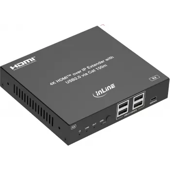 InLine® Extensor KVM sobre IP, HDMI 4K/60Hz, 100m, receptor (RX) (57886H)
