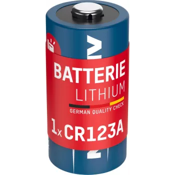 ANSMANN 1510-0072 Pila de litio CR123A – 3V 1600mAh, alta densidad energética, 10 años de vida útil (paquete grande)