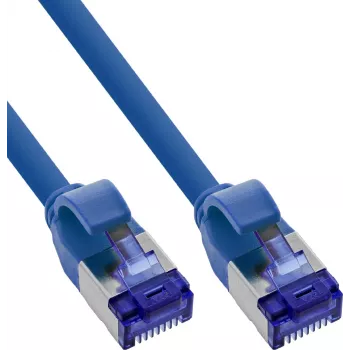 INLINE B-74901B Pack de 125 Cable de red Slim Cat.6A S/FTP LSZH, azul, 1m