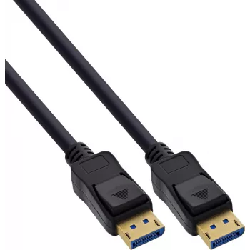 InLine® Cable DisplayPort 2.1 UHBR20 80 Gb/s, negro, contactos dorados, 1 m