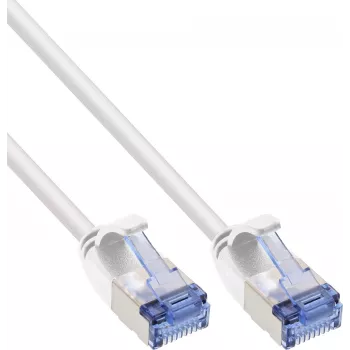 InLine® Cable de red Slim U/FTP Cat.6A, blanco, 10 m