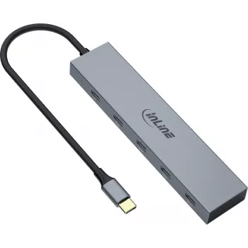 InLine hub USB-C, 4x USB-C + Power Delivery 100 W, USB 3.2 Gen 2, gris