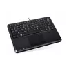 Perixx PERIBOARD-510 H PLUS UK teclado mini-USB con touchpad y hub USB de 2 puertos, negro