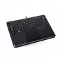 Perixx PERIBOARD-510 H PLUS UK teclado mini-USB con touchpad y hub USB de 2 puertos, negro