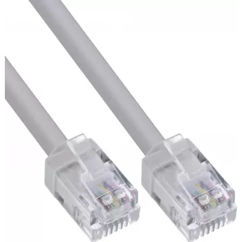 InLine® cable redondo modular RJ12, conector macho/conector macho, 6 hilos, 6P6C, 10m, negro