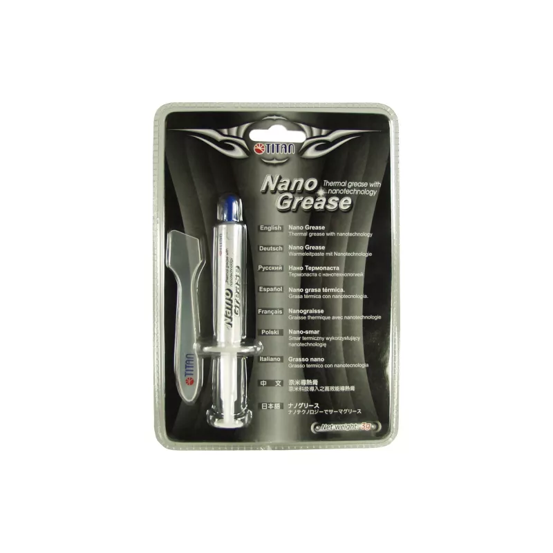 Titan Nano Grease pasta térmica 3g, 4,5 W/mK, no conductora, aplicador de jeringa, TTG-G30030