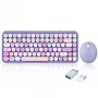 Perixx PERIDUO-713PP DE conjunto inalámbrico de mini teclado y ratón, diseño retro-vintage, lila, distribución alemana