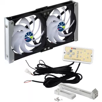 Titan TTC-SC20(A)/V2+ doble ventilador para frigorífico 92x25mm IP55 con temporizador y rectificador