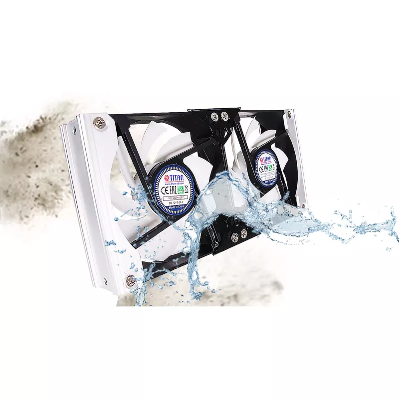 Titan TTC-SC20(A)/V2+ doble ventilador para frigorífico 92x25mm IP55 con temporizador y rectificador