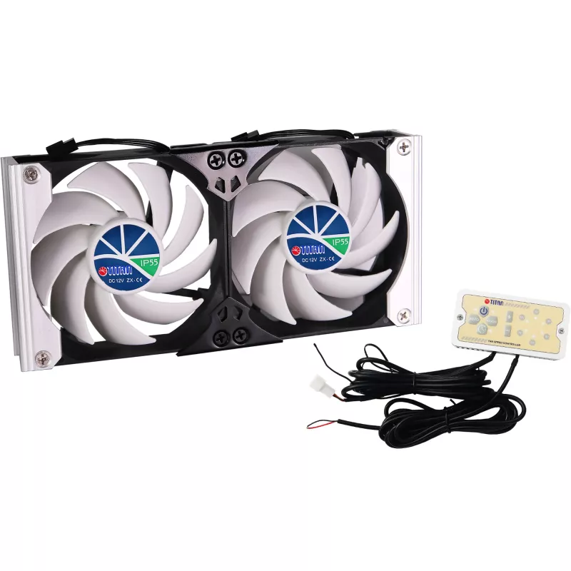 Titan TTC-SC20(A)/V2+ doble ventilador para frigorífico 92x25mm IP55 con temporizador y rectificador