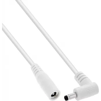 InLine® cable de extensión DC, conector acodado, 4,0 x 1,7 mm, blanco, 2 m