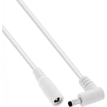 InLine® cable de extensión DC, conector acodado, 4,0 x 1,7 mm, blanco, 3 m