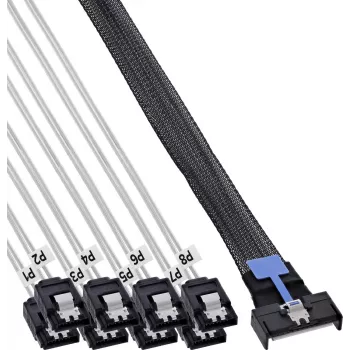 InLine® cable breakout MCIO x8 a 8x SATA, 1 m
