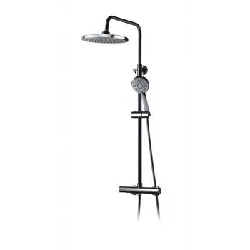 Set de ducha con termostato ST-98001 con rociador de lluvia y teleducha, cromo pulido