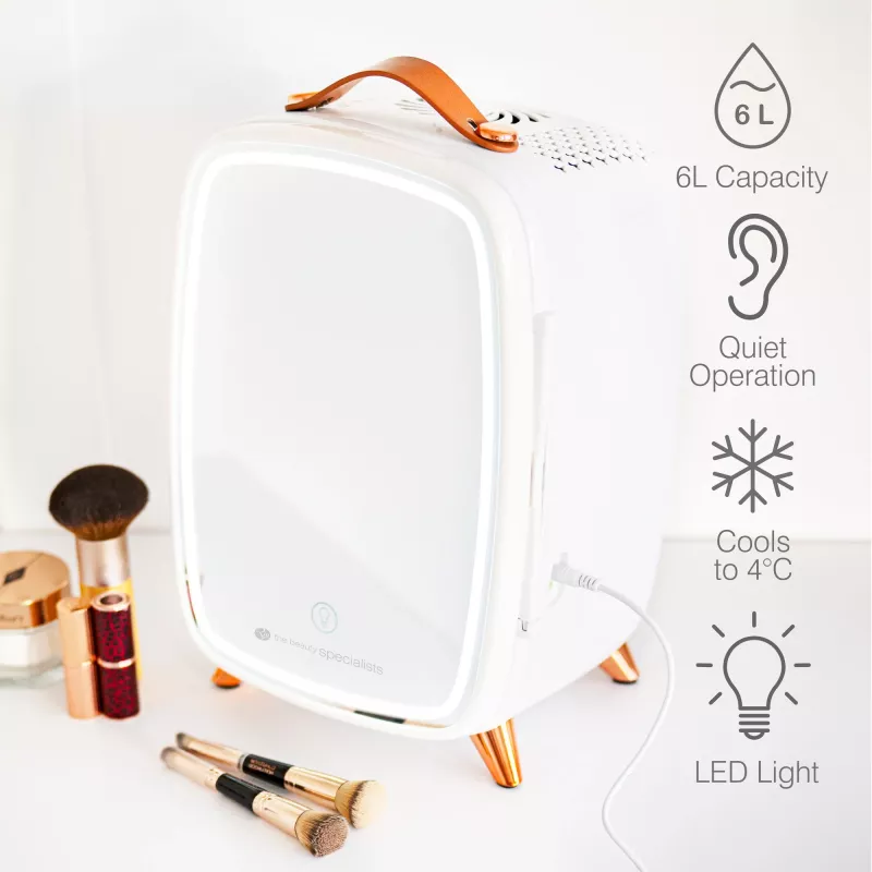 Rio FRBM-EU/1,0 nevera para cosmética 6L con espejo LED blanco