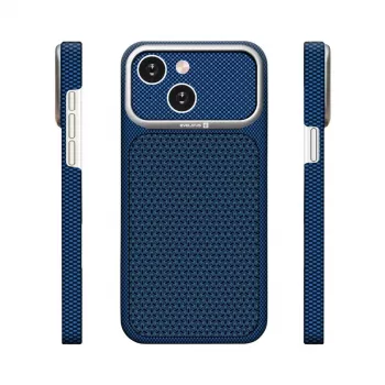 Evelatus funda MagSafe Carbon Premium Edition para Apple iPhone 15 azul medianoche