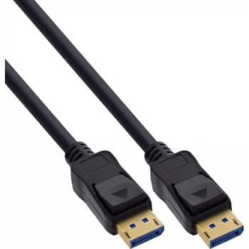 InLine® cable DisplayPort 2.1, UHBR20 80 Gb/s, negro, contactos dorados, 3m