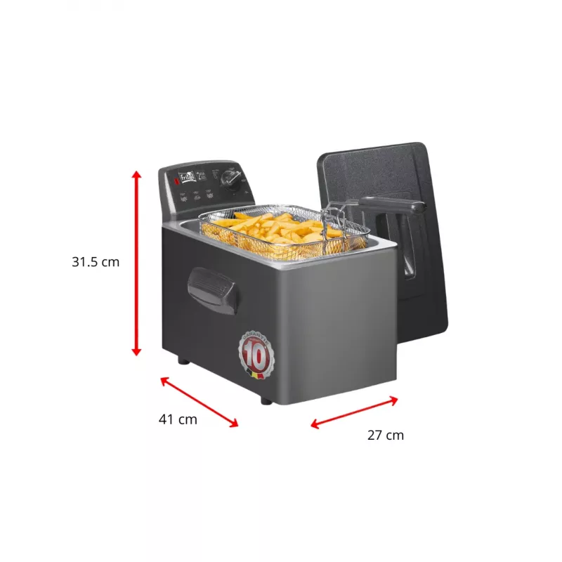 Fritel Turbo SF 4551M freidora 3200 W 4,5 L acero inoxidable negro