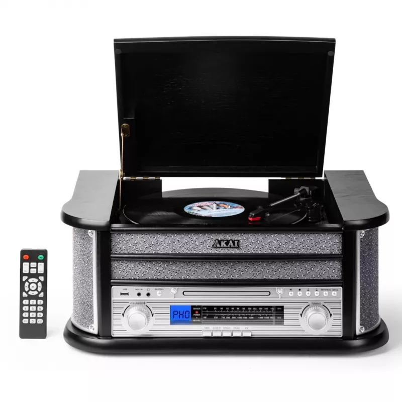 AKAI ATT-350CC tocadiscos con CD, casete, grabación por USB y radio AM/FM