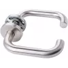 PSG Roma manilla de puerta de acero inoxidable sobre roseta redonda, cepillado