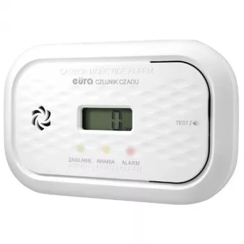 EURA CD-72A2V4300/B detector de monóxido de carbono con sensor electroquímico, alarma de 85 dB, 7 años de vida útil del sensor