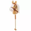 LEAN TOYS caballo de palo con sonidos de galope y relincho, beige, 100 cm