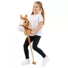 LEAN TOYS caballo de palo con sonidos de galope y relincho, beige, 100 cm