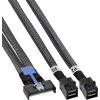 InLine® cable MCIO x8 a 2x MiniSAS-HD SFF-8643, 0,5 m, negro