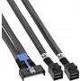InLine® cable MCIO x8 a 2x MiniSAS-HD SFF-8643, 0,5 m, negro