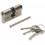 PSG 63.63030.MN cerradura de bombín doble perfil europeo, latón macizo, níquel satinado, 30/30 mm, 3 llaves