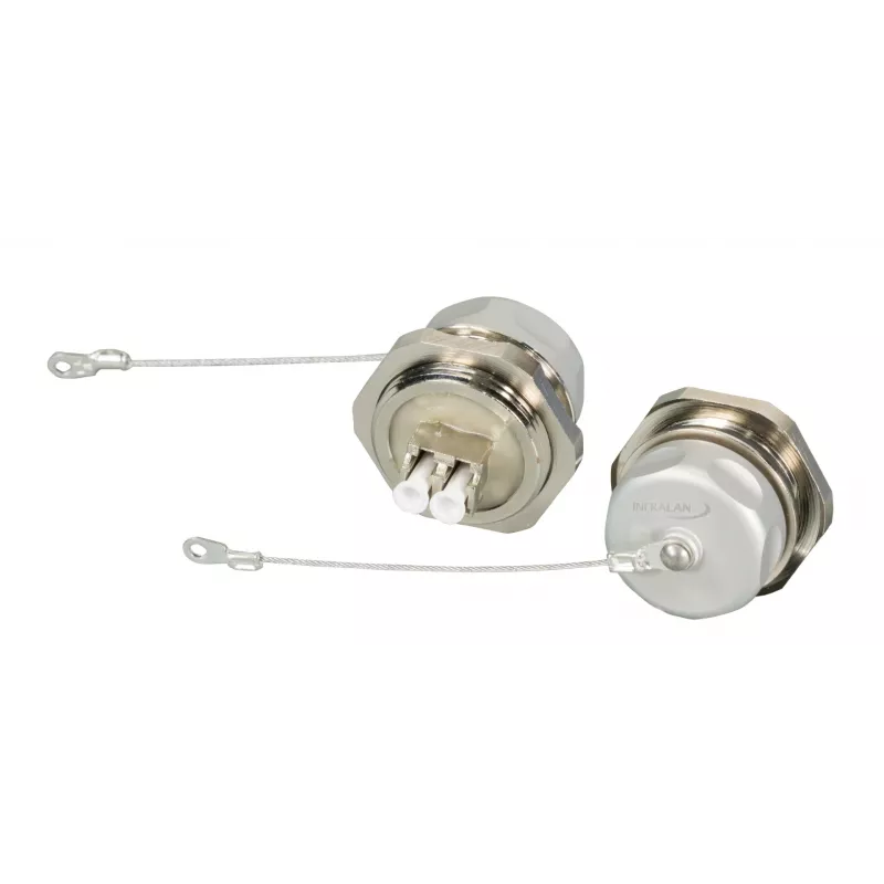 EFB Elektronik IP67DFKLCDM acoplador de paso LC dúplex, carcasa metálica, casquillo cerámico, M25