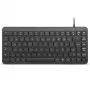 Perixx PERIBOARD-414 B DE teclado mini USB con cable, teclas silenciosas, distribución alemana, negro